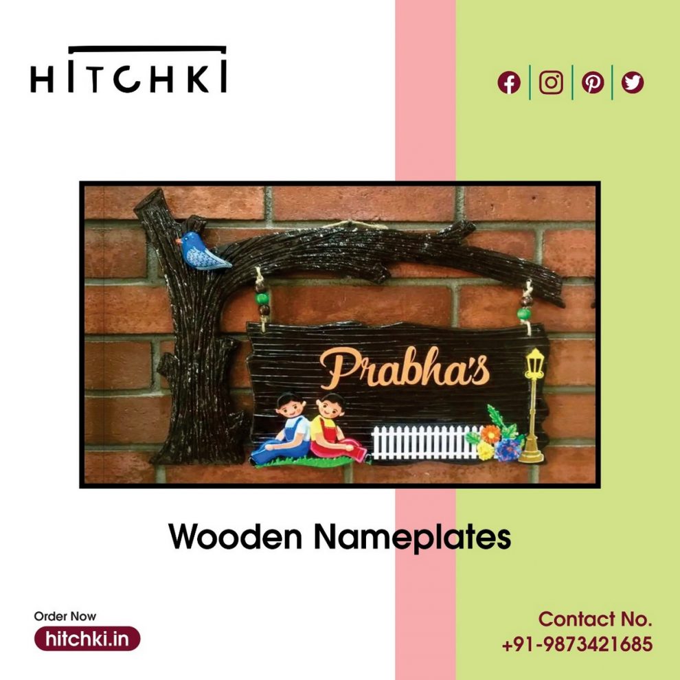 Wooden Nameplates For Main Door HITCHKI