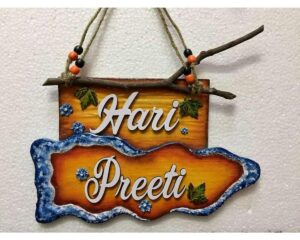 Wooden Twig Hanging Name Plate 1