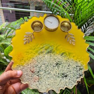 Yellow Theme Festive Pooja Thali