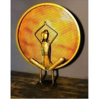 Golden Shaded Young Lady in Ring Table Top Decorative Item  