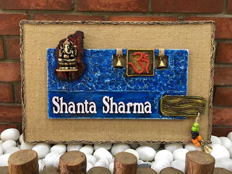 handmade wooden nameplate online