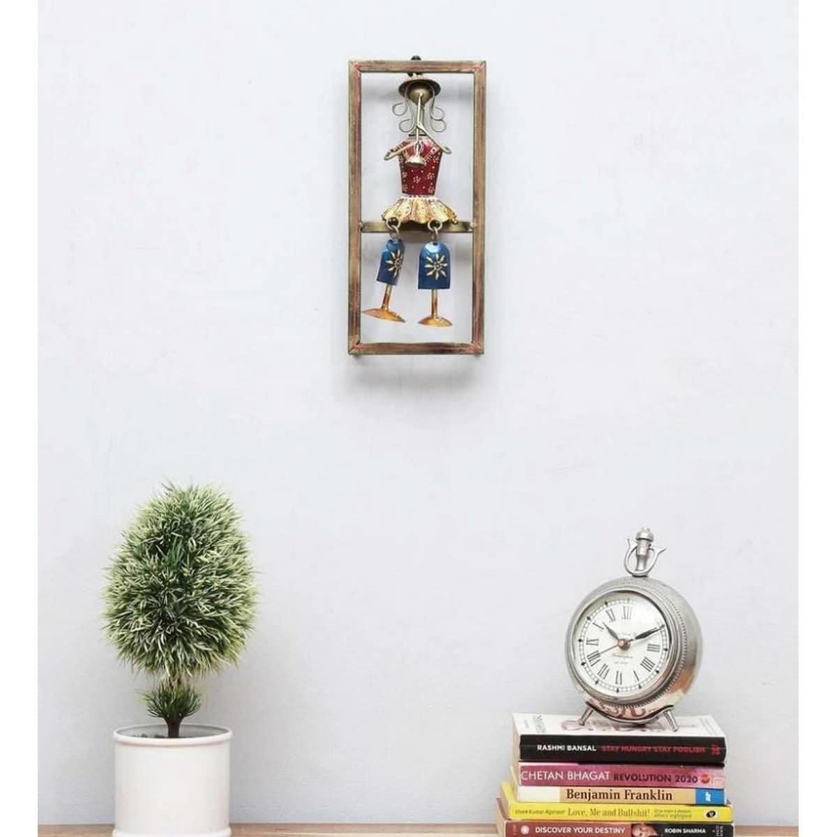 Wall Hanging Frame with Cap Lady Statue  