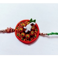 Beautiful handmade rainbow 🌈 RakhiFridge Magnet rakhi for ganesha and laddu lovers