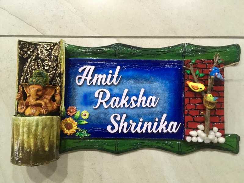 hand made creative unique nameplate design 002