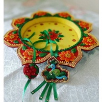 Handicraft Customized Food Rakhi For Your Brother COUPLE peacock rakhi