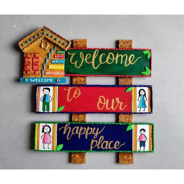 🌈 Colorful Family Nameplate – Welcome to Our Happy Place 🏡✨