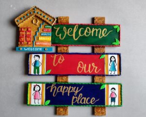 🌈 Colorful Family Nameplate – Welcome to Our Happy Place! 🏡✨