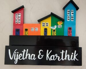 🏠 Vibrant Building Setting Houseplate – A Unique Touch for Your Home Entrance! 🎨