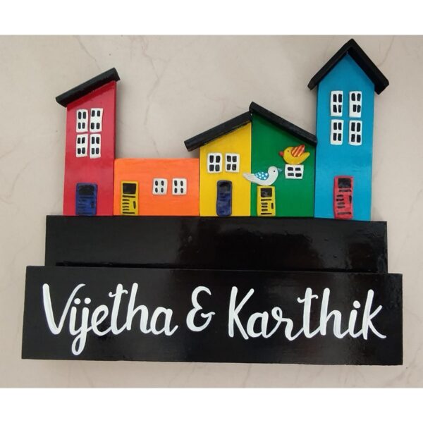 🏠 Vibrant Building Setting Houseplate – A Unique Touch for Your Home Entrance! 🎨